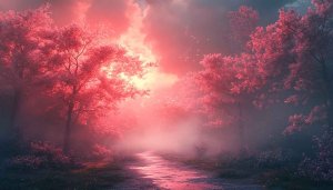 Pink Blossom Trees Pathway Mobile Wallpaper 4K Desktop Backgrounds Free