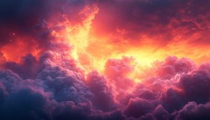 Fiery Sky Clouds Wallpaper, Aesthetic Backgrounds, Desktop and Mobile Wallpaper