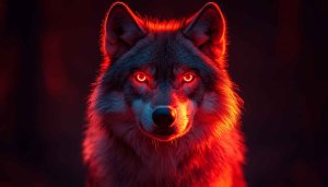 Wolf with Glowing Eyes 4K Desktop Wallpaper Free Mobile Background