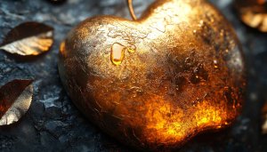 Golden Heart Wallpaper Background for Desktop and Mobile Free Access