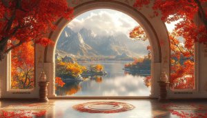 Autumn Lake View 4K Desktop Wallpaper, Free Scenic Fall Background