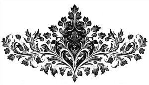 Detailed Black and White Floral Ornament Art Desktop Background