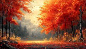 Autumn Forest 4K Desktop Background, Fall Foliage Mobile Wallpaper