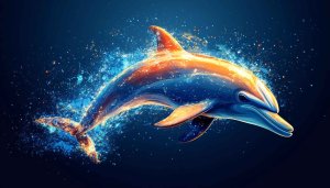 Artistic Dolphin Wallpaper 4K, Ocean Life Mobile Background Free