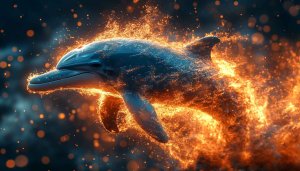 Fiery Dolphin Mobile Wallpaper - Free Animal Backgrounds No Sign Up