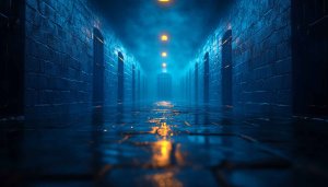 Mysterious Prison Hallway 4K Mobile Wallpaper Dark Jail Background