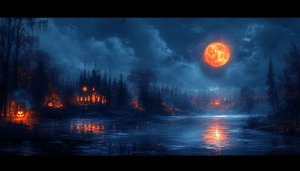 Spooky Halloween Night 4K Desktop Background Jack O Lantern Wallpaper