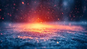 Fiery Winter Night Mobile Wallpaper Glowing Snow 4K Background