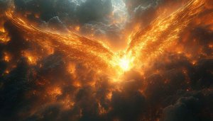 Fiery Phoenix Wings 4K Wallpaper - Free Celestial Art Background