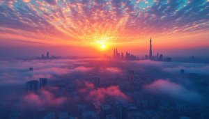 Dubai Sunset Cityscape 4K Mobile Wallpaper Free Background