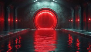 Sci-Fi Red Portal 4K Wallpaper for Desktop and Mobile