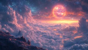 Celestial Sphere and Clouds 4K Desktop Wallpaper Free Stunning Scene