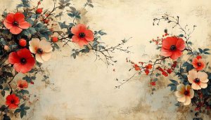 Floral Painting Art 4K Desktop Background Red Flowers Wallpaper