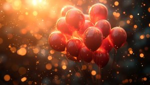 Red Balloons Celebration Bokeh Background 4K Mobile Wallpaper