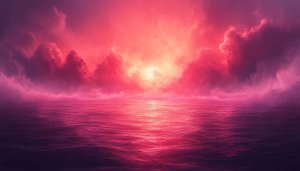 Pink Sunset Ocean Waves 4K Desktop Background Mobile Wallpaper