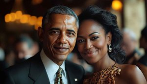 Barack Obama and Michelle Obama Portrait Style Mobile Wallpaper