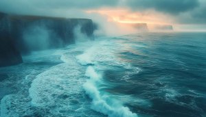 Ocean Wave Cliffs Mobile Wallpaper Scenic Coastal 4K Desktop Background