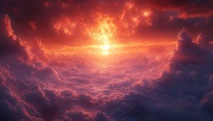 Fiery Sunset Clouds 4K Desktop Background, Free Mobile Wallpaper