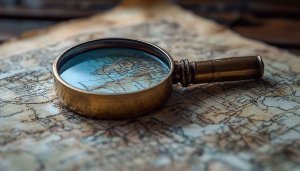 Antique Map Magnifying Glass Desktop Wallpaper, Free Mobile Background