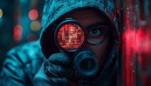 Hacker with Telescope 4K Wallpaper for Desktop Mobile Background