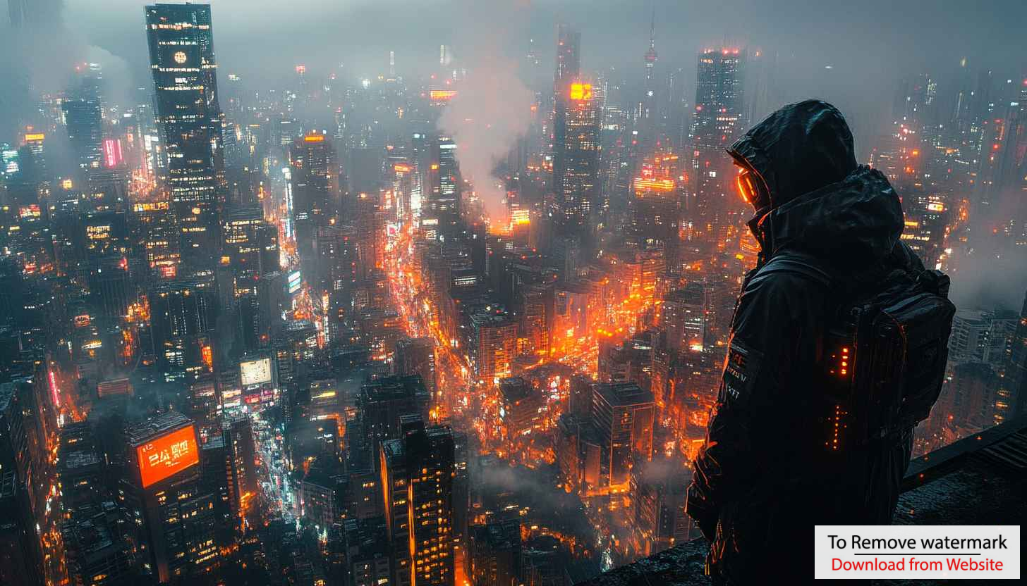 Cyberpunk City Wallpaper: Futuristic Urban Landscape, 4k Wallpaper