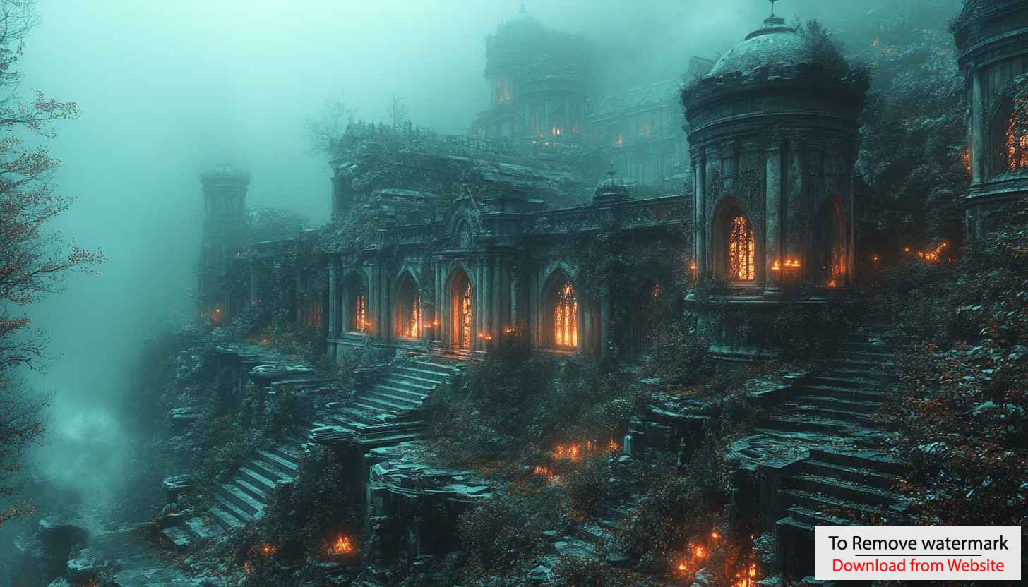 Castle Wallpaper, Foggy Landscape Wallpaper, Dark Fantasy Wallpaper 4k Castle Wallpaper, Foggy Landscape Wallpaper, Dark Fantasy Wallpaper 4k