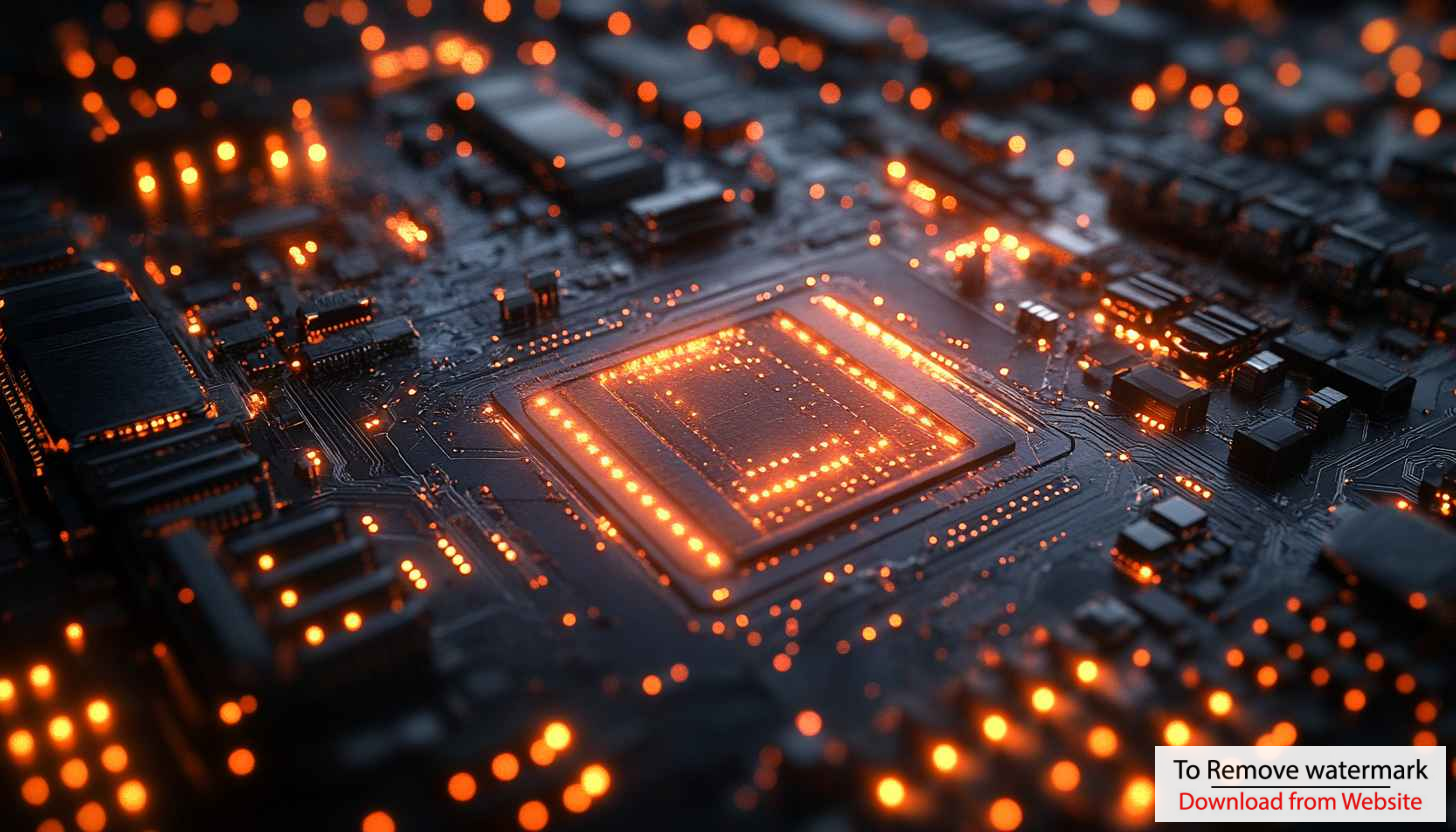 Circuit Board Wallpaper: Orange Glow, Technology, Computer, Laptop, 4k