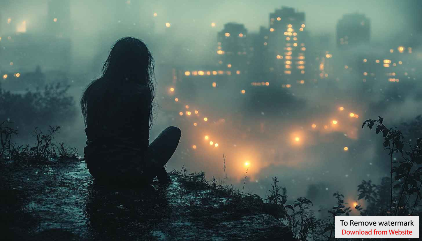 Alone Girl City Lights Wallpaper, Night Wallpaper, Aesthetic Wallpaper Alone Girl City Lights Wallpaper, Night Wallpaper, Aesthetic Wallpaper