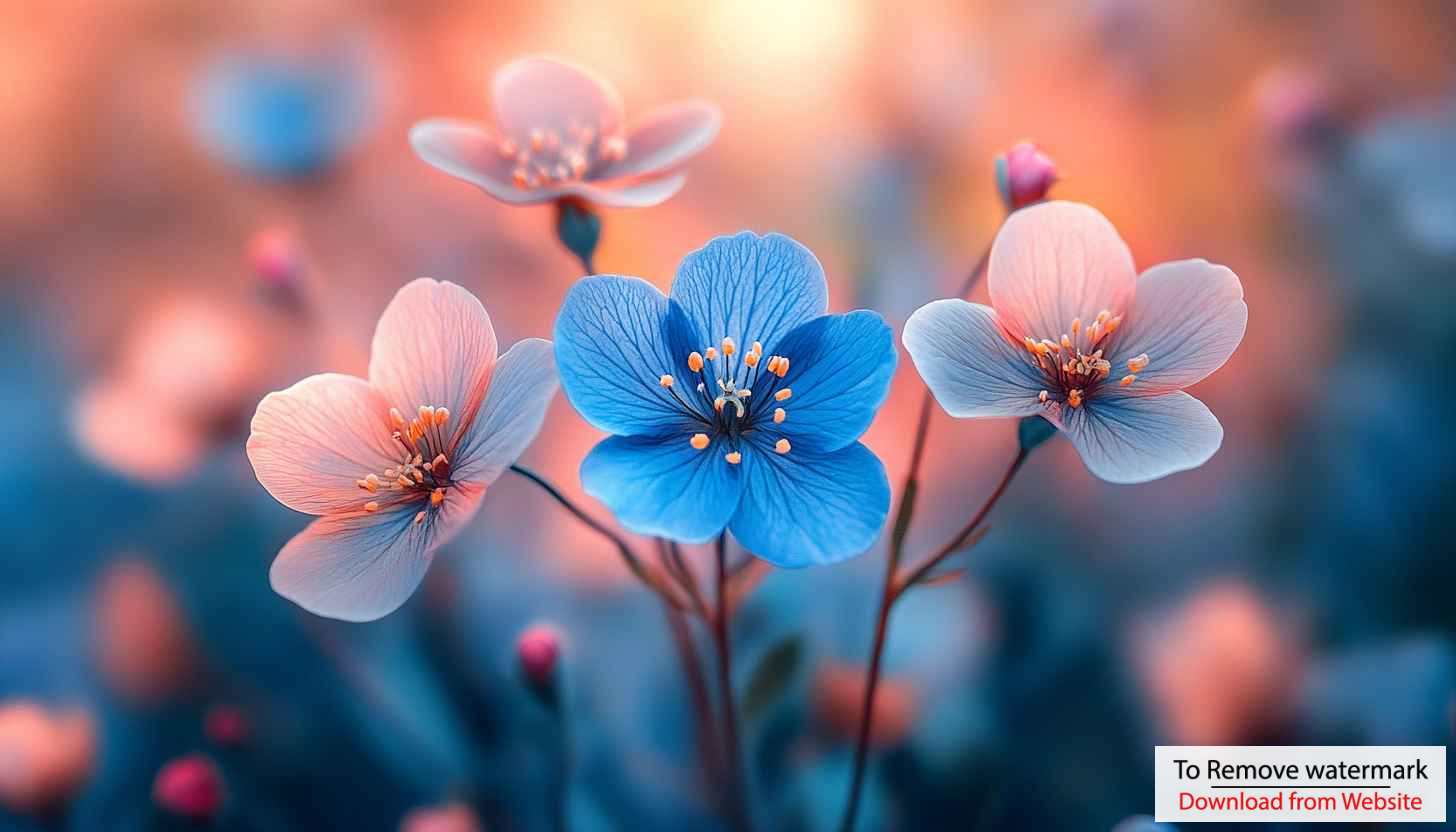 Floral Wallpaper: Beautiful Blue Flower Wallpaper For Desktop, Mobile