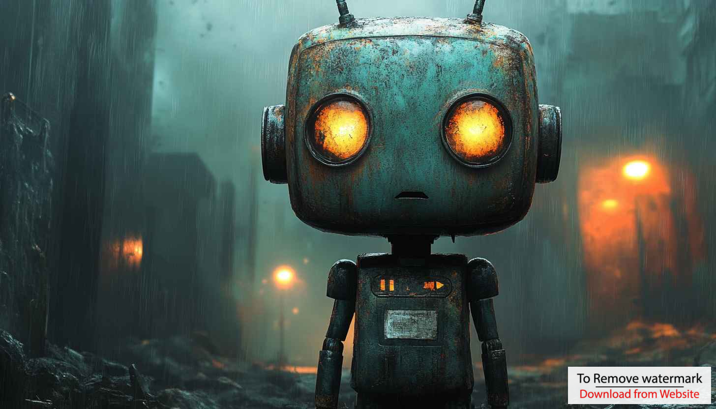 Robot Wallpaper: Rusty Robot in Rain, 4k Wallpaper Robot Wallpaper: Rusty Robot in Rain, 4k Wallpaper