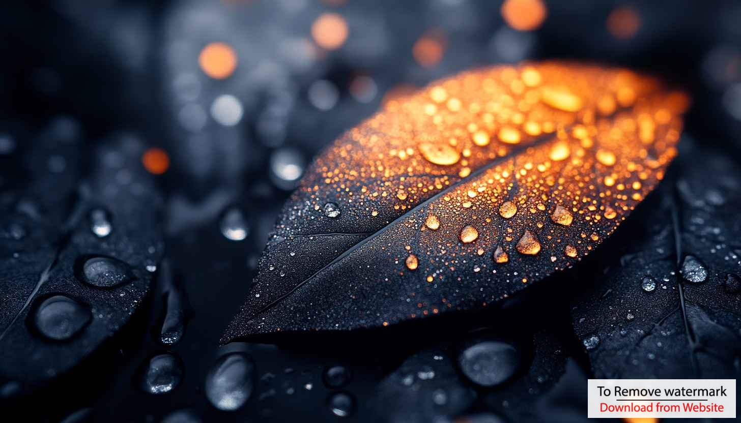 Autumn Leaf Wallpaper: Dark Foliage with Water Droplets HD Autumn Leaf Wallpaper: Dark Foliage with Water Droplets HD