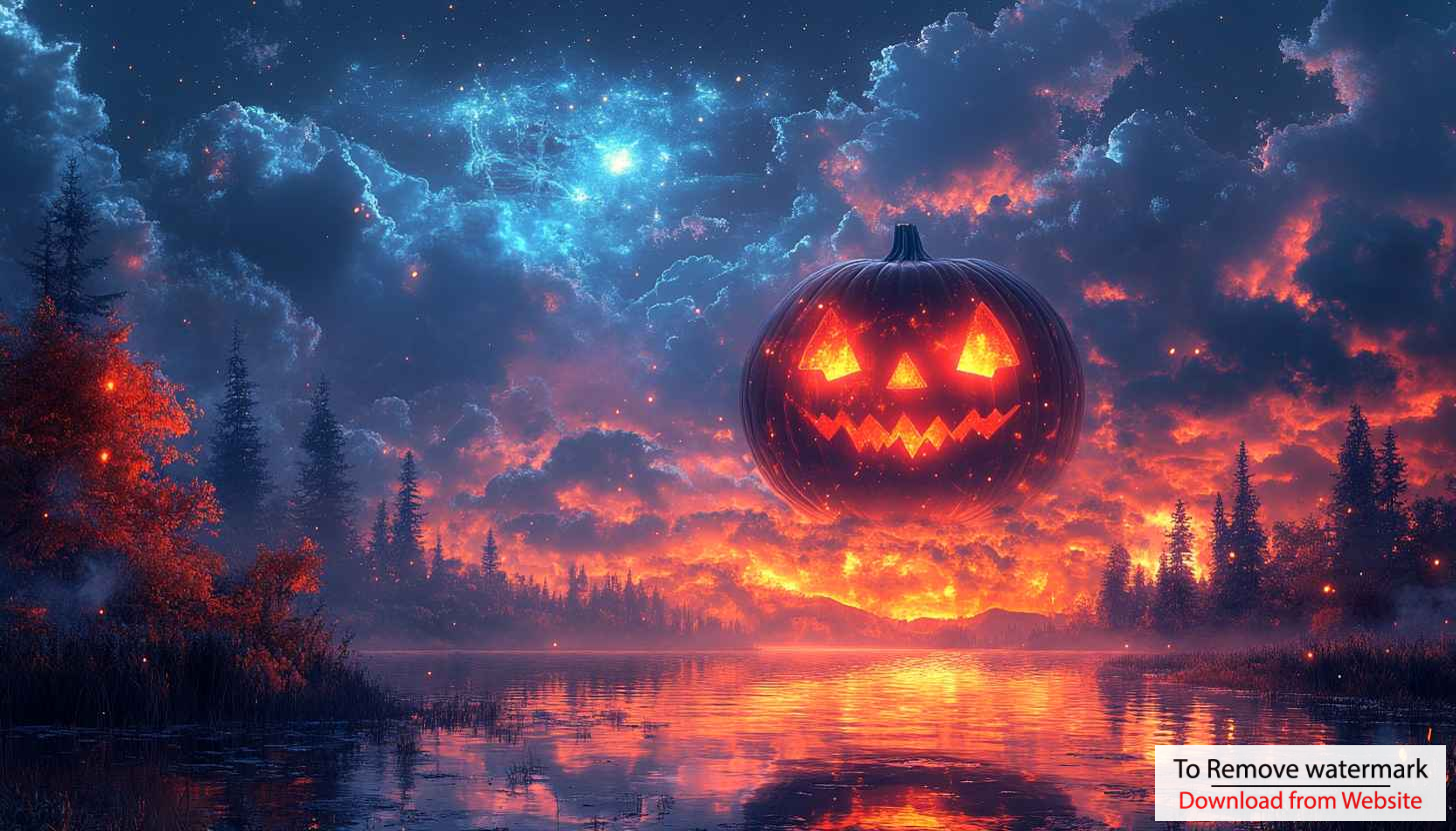 Halloween Pumpkin Wallpaper 4k, Spooky Night Wallpaper for Desktop