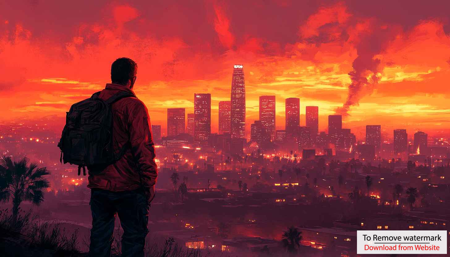 Los Angeles Cityscape Man Silhouette 4k Wallpaper for Desktop Los Angeles Cityscape Man Silhouette 4k Wallpaper for Desktop