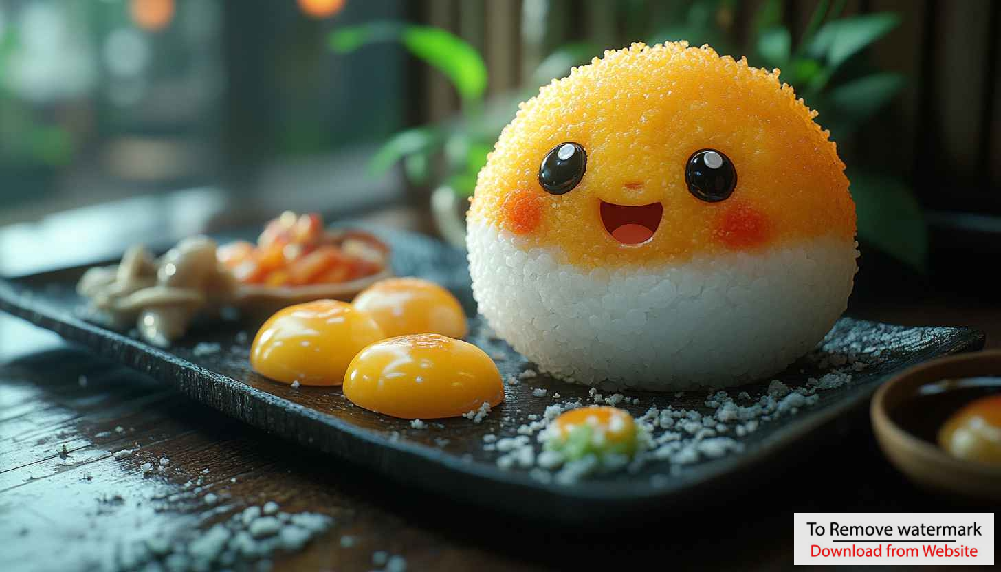 Cute Food Wallpaper: Smiling Rice Ball HD for Desktop & Mobile Cute Food Wallpaper: Smiling Rice Ball HD for Desktop & Mobile