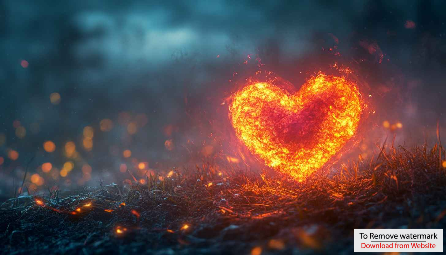 Burning Heart Wallpaper - Fiery Love Theme, 4k Wallpaper Burning Heart Wallpaper - Fiery Love Theme, 4k Wallpaper
