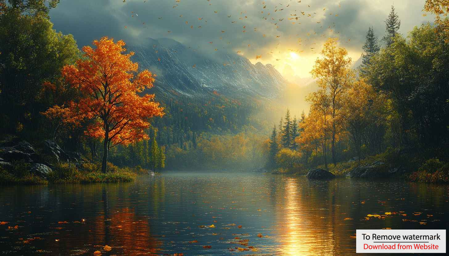 Autumn Landscape Wallpaper, Lake, Trees, Mountains, Forest, Nature, 4K Autumn Landscape Wallpaper, Lake, Trees, Mountains, Forest, Nature, 4K