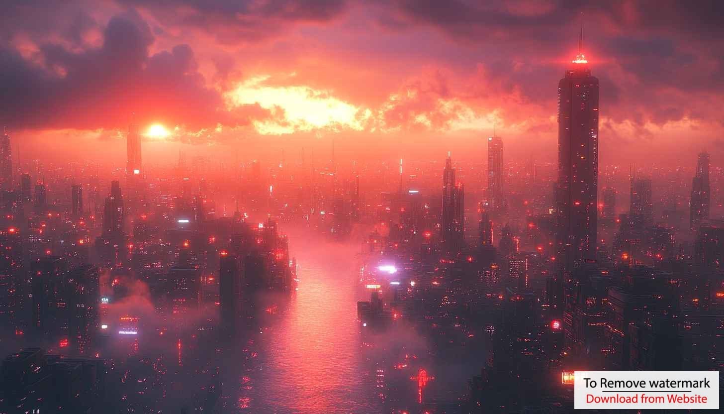Cyberpunk City Sunset Wallpaper, Futuristic Skyline, Scifi Cityscape Desktop Cyberpunk City Sunset Wallpaper, Futuristic Skyline, Scifi Cityscape Desktop