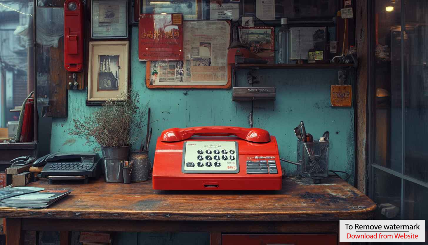Vintage Phone Wallpaper, Old Telephone Aesthetic, Retro Interior Still Life