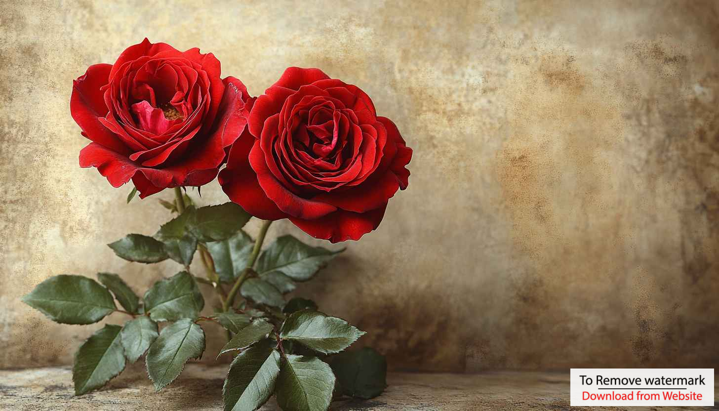 Red Rose Wallpaper, Romantic Flower Background, Aesthetic Floral Desktop Images