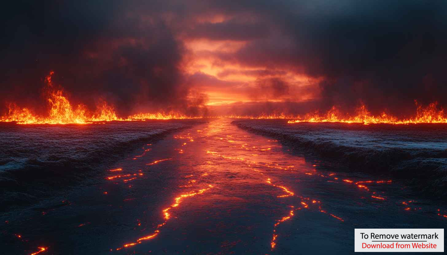 Lava River Wallpaper: Fiery Landscape for Desktop & Mobile Screens