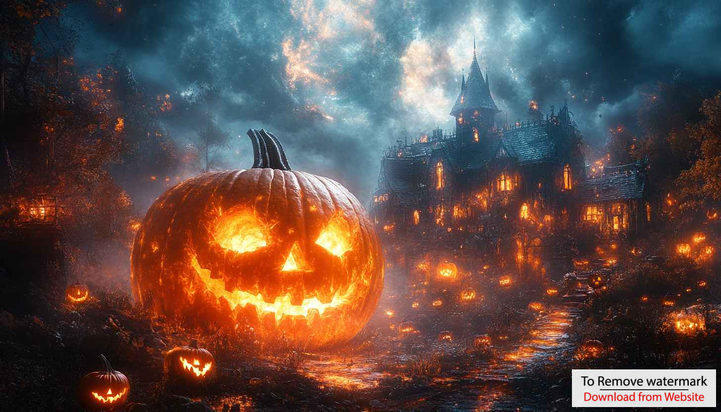Halloween Wallpaper: Pumpkin, Haunted House, Spooky Night, 4k Wallpaper Halloween Wallpaper: Pumpkin, Haunted House, Spooky Night, 4k Wallpaper