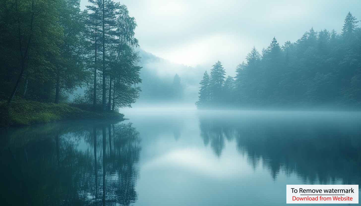 Foggy Lake Wallpaper, Nature Scenery Wallpaper, Misty Forest Wallpaper