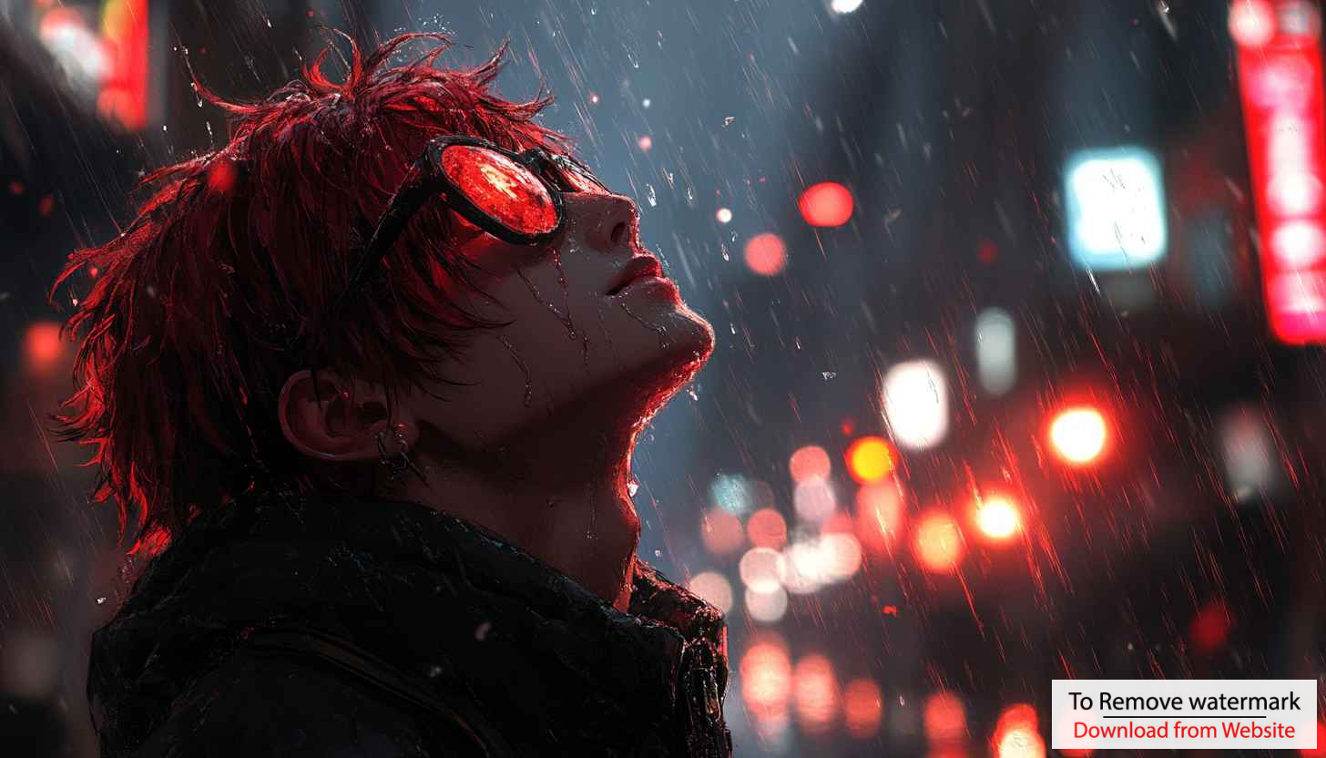 Anime Boy Rain Wallpaper, Red Hair, 4k Aesthetic Wallpaper Anime Boy Rain Wallpaper, Red Hair, 4k Aesthetic Wallpaper