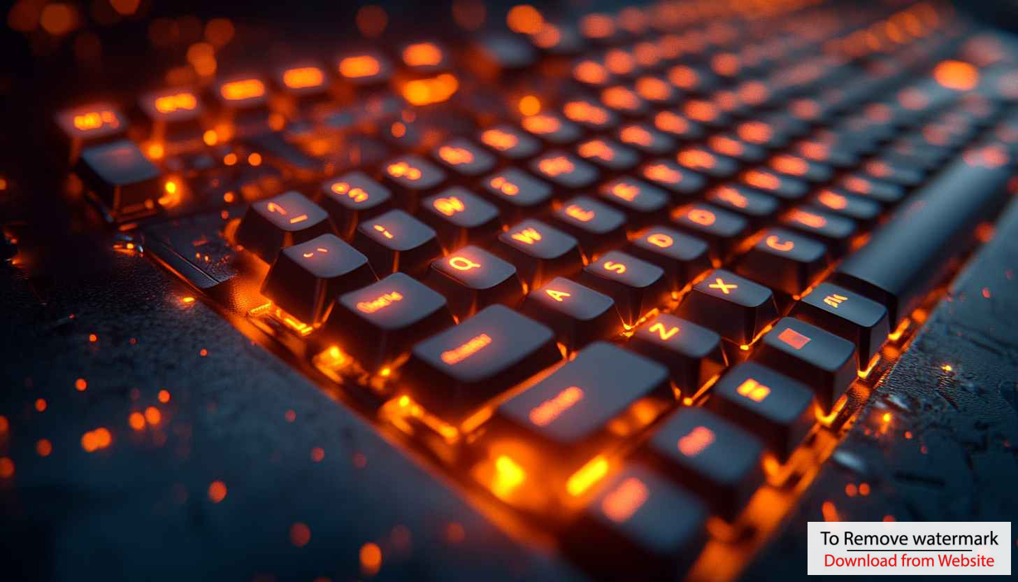Gaming Keyboard Wallpaper: Mechanical Keyboard with Orange LED Backlight Gaming Keyboard Wallpaper: Mechanical Keyboard with Orange LED Backlight