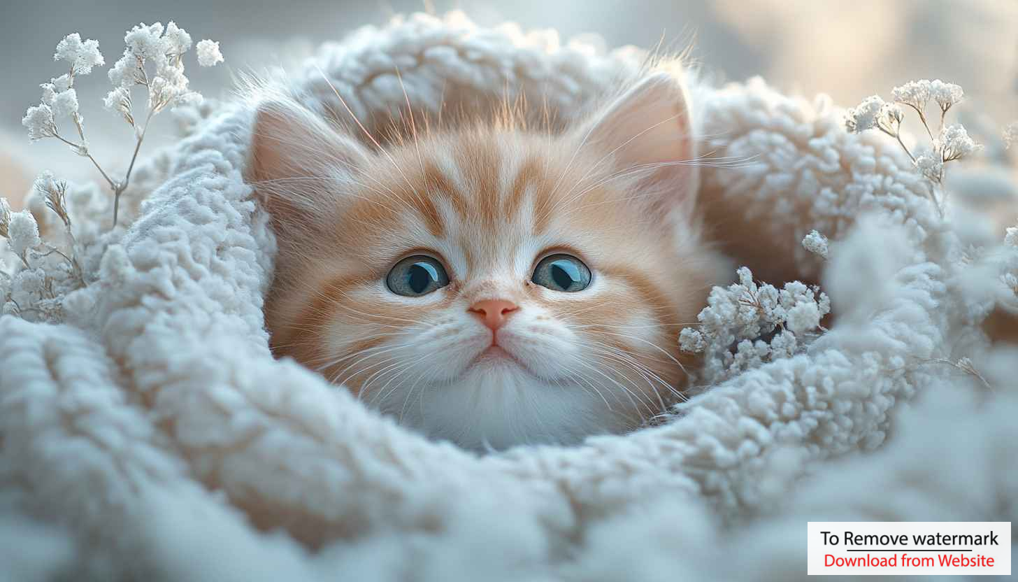Cute Kitten Wallpaper: Adorable Cat Portrait for Desktop, Laptop Cute Kitten Wallpaper: Adorable Cat Portrait for Desktop, Laptop