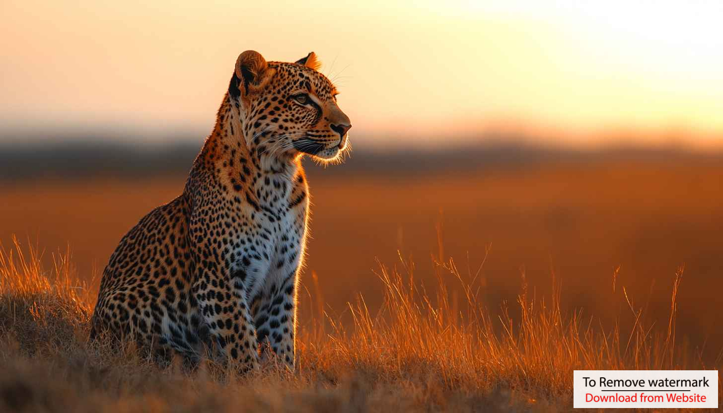 Leopard Wallpaper, African Wildlife, Sunset Background, Animal Wallpaper, 4K Leopard Wallpaper, African Wildlife, Sunset Background, Animal Wallpaper, 4K