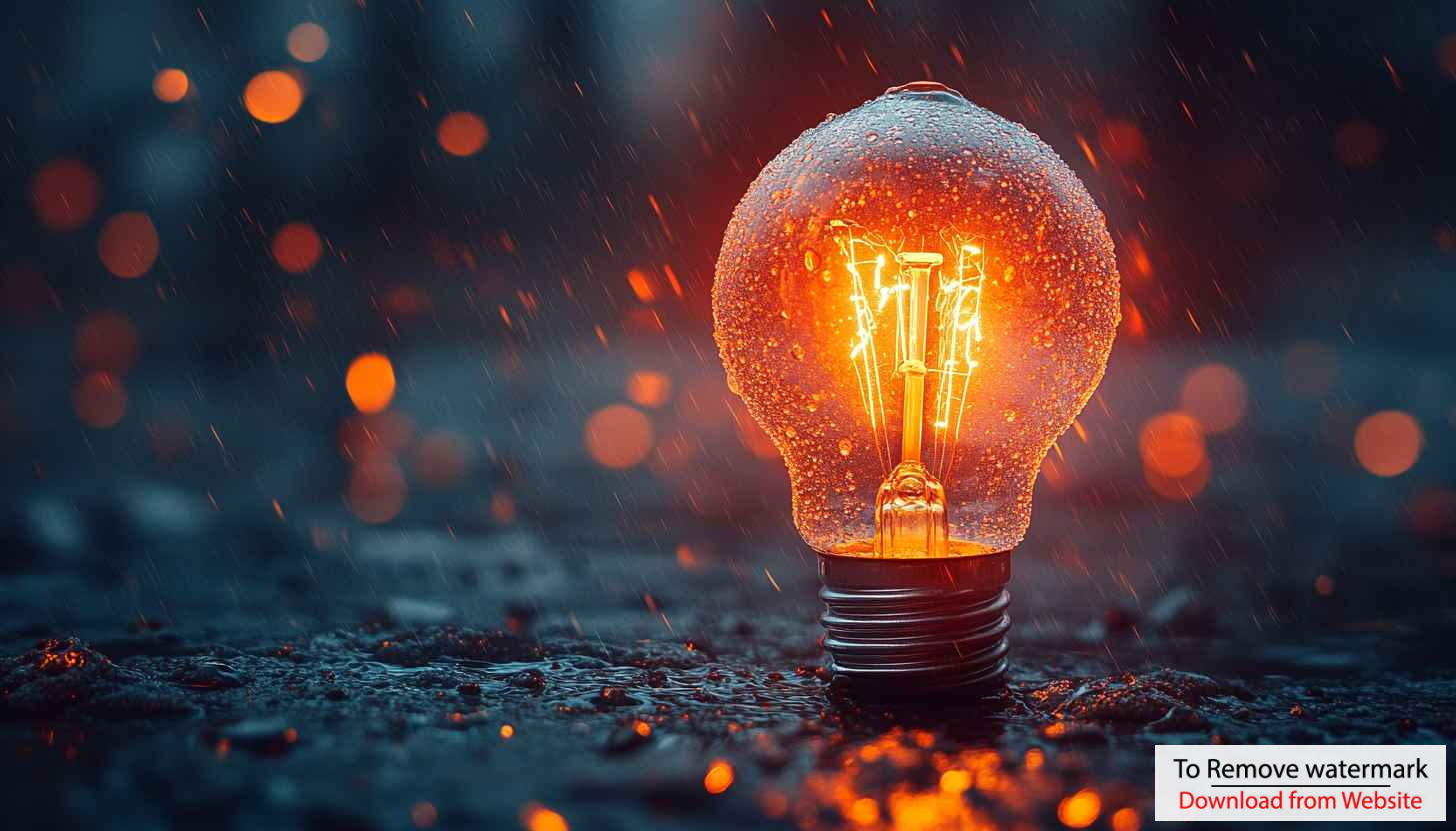 Glowing Light Bulb Wallpaper: Rain, Energy, Idea, 4K, Desktop Glowing Light Bulb Wallpaper: Rain, Energy, Idea, 4K, Desktop
