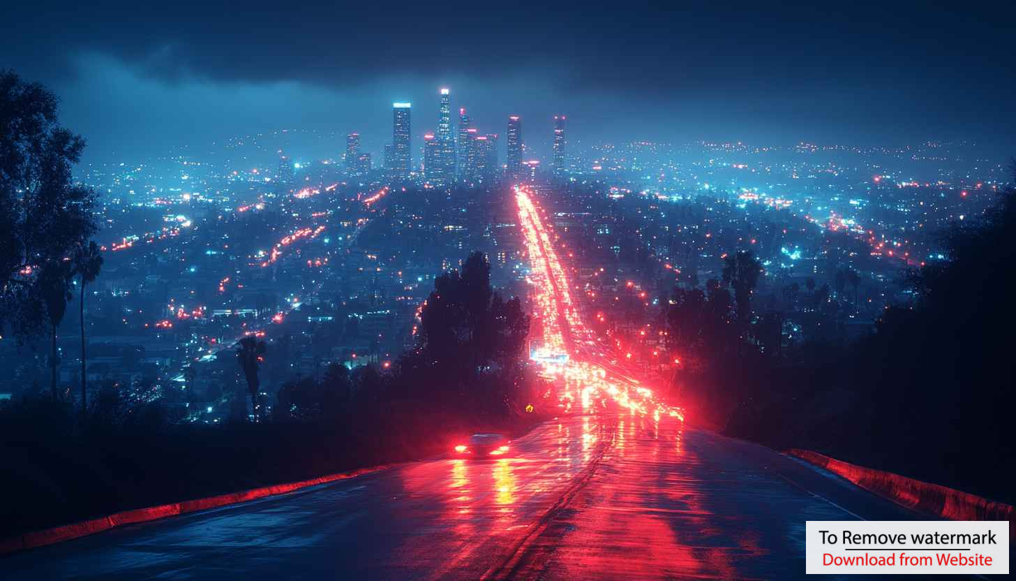 Los Angeles Cityscape Wallpaper, Night City Lights 4k Wallpaper Los Angeles Cityscape Wallpaper, Night City Lights 4k Wallpaper