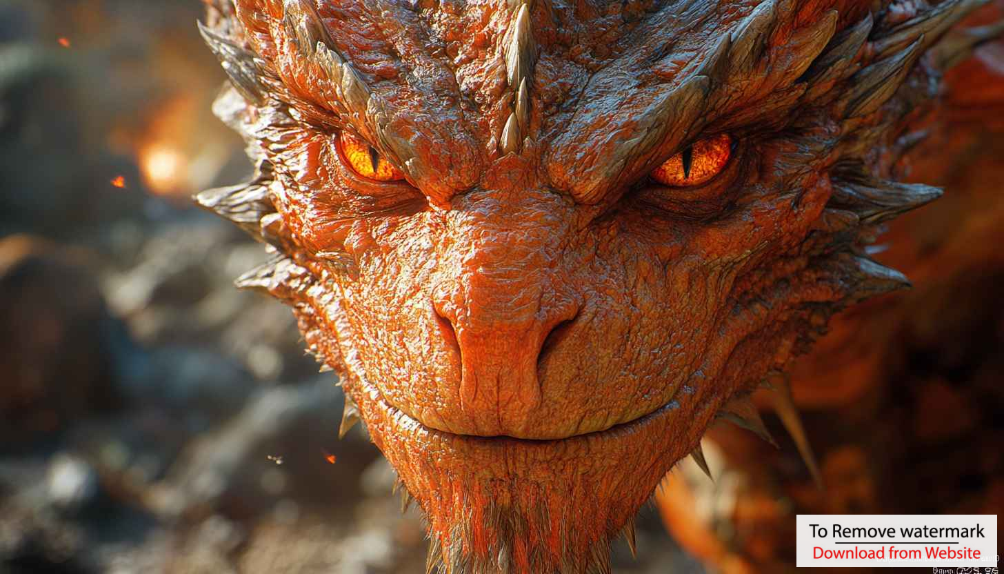 Fiery Dragon Wallpaper: Mythical Creature 4K High-Resolution Dragon Background