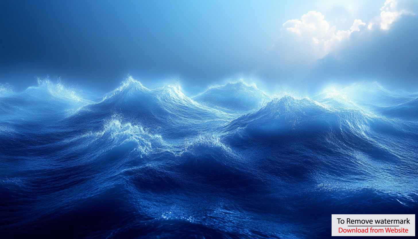 Ocean Waves Wallpaper, 4K Sea Wallpaper, Blue Water Background